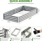 Galvanized Raised Garden Bed, Outdoor Planter Box Metal Patio Kit Planting Bed - Image 4