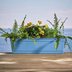 Bloem Dayton 24" Ocean Blue Recycled Plastic Rectangle Window Box Planter - Image 8