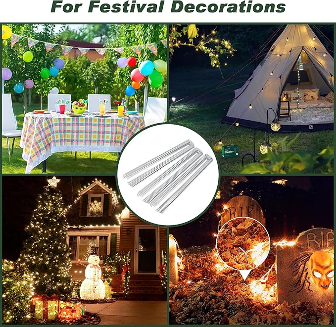 FEED GARDEN 6 Inch 200 Pack Galvanized Landscape Staples 11 Gauge Anti-Rust - Image 3