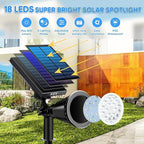 KEV Solar Spot Lights Outdoor, 18 LEDs Color Changing RGB Solar Flood Lights - Image 2
