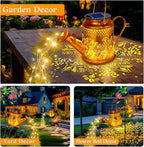 Solar Powered Hummingbird with Flowers Watering Can Lights Waterproof Outdoor - Image 5