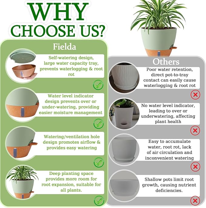 8/10/12 Inch Self Watering Pots - Image 8