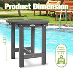 Y&M Outdoor Side Table, Waterproof Four-Legged Round Entryway End Table - Image 5
