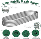 2PCS 8x2x1FT Galvanized Raised Garden Bed Kit, Vegetable Boxes-Oval Metal - Image 2