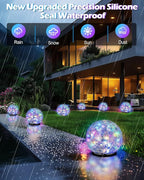 Coroor Garden Solar Ball Lights Outdoor Waterproof, 50 LED Cracked Glass Globe - Image 4