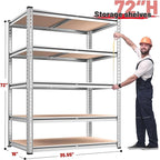 REIBII 2020LBS Garage Shelving Heavy Duty Metal Shelving 5 Tier Storage Shelves - Image 3