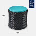 Best Choice Products Round Wicker Ottoman, Additional Seating, Side Table - Image 2