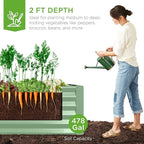 Best Choice Products 8x4x2ft Outdoor Metal Raised Garden Bed, Deep Root Planter - Image 3