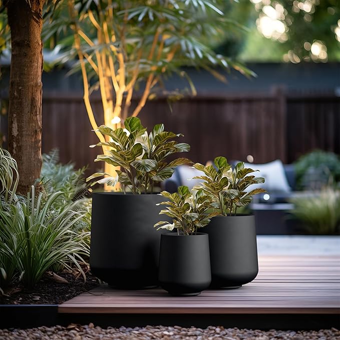 Kante 15.3"+11.6"+8.2" Dia Round Concrete Planter, Large Outdoor Indoor Planter - Image 5