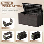 Devoko 100 Gallon Deck Box, Waterproof Resin Outdoor Storage Box - Image 4