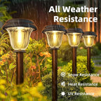 DERAYSION 8 Pack Solar Lights Outdoor, Stainless Steel Glass Solar Pathway - Image 5