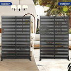 Metal Privacy Screen with Stand 72" H×47" W Outdoor Freestanding Privacy Screen - Image 6