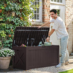 Greesum 120 Gallon Deck Box, Resin Outdoor Storage Container - Image 2