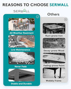 SERWALL 7-Piece Outdoor Dining Set, All Weather HDPE Outdoor Furniture Set - Image 8