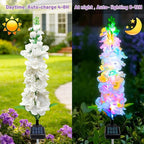 Solar Garden Lights, Delphinium Flowers 2 Pack 40 LEDs, Waterproof Outdoor - Image 3