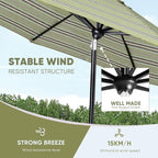 Tempera Patio Market Outdoor Table Umbrella - Image 6