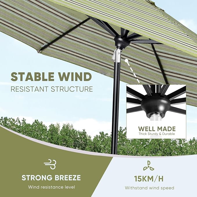 Tempera Patio Market Outdoor Table Umbrella - Image 6