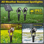 T-SUN Solar Spotlights 2W Outdoor LED Landscape Spot Light, 2-in-1 Waterproof - Image 7