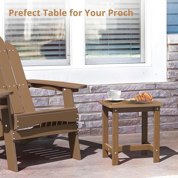 LUE BONA Outdoor Side Table Set of 2, HDPS Small Outdoor Table, Adirondack Side - Image 6