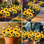 Solar Lights Outdoor Garden Decor, 4 Pack Sunflower - Image 2