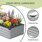 8x4x1 ft Galvanized Raised Garden Bed, Outdoor Planter Box Metal Patio Kit - Image 3