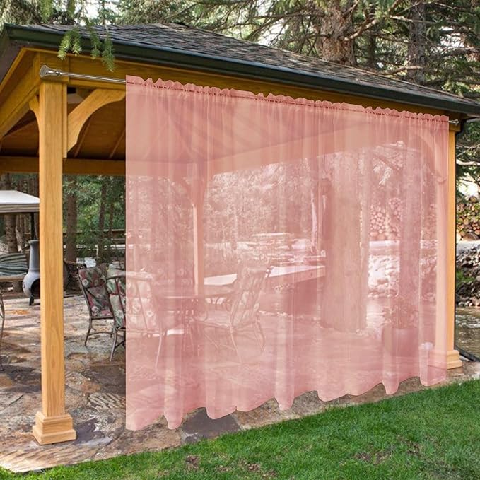 SpaceDresser Waterproof Outdoor Sheer Curtains by SpaceDresser