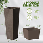 Devoko Resin Tall Planters for Outdoor Plants Set of 2, Large Taper Outdoor - Image 7