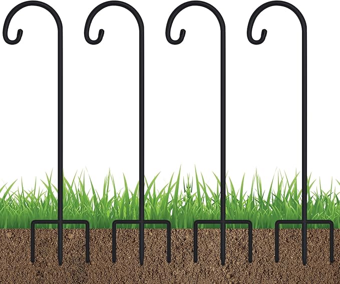 FEED GARDEN Adjustable 32 Inch Shepherd Hooks Thick Rust Resistant Steel by FEEDGARDEN
