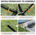 2 Person Outdoor Hammock with Stand, Cotton Rope Hammock with Polyester Pad - Image 5