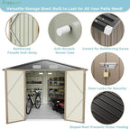 Greesum 8x10FT Outdoor Storage Shed, Metal Storaged Sheds - Image 7