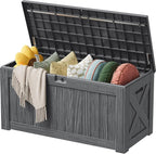 Devoko 125 Gallon Outdoor Storage Box, Waterproof Resin Deck Box by DEVOKO