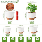 Self Watering Pots for Inoor Ourdoor Plants 10/9/8/7/6.5 Inch Plastic Planters - Image 3