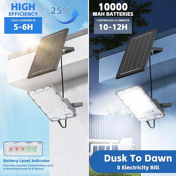 200W Solar Flood Light Outdoor 40000LM 6500K LED Solar Street Light - Image 4