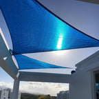 SUNNY GUARD Sun Shade Sail 10'x10'x14' Right Triangle Blue UV Block Sunshade by SUNNYGUARD