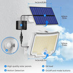 Peasur 1 Pack Solar Motion Lights Outdoor, 318 LED Solar Security Light - Image 7