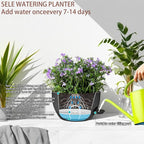 2 Pack 12 Inch Self Watering Hanging Planters - Image 6