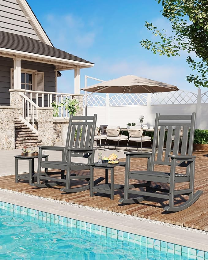 GarveeLife Poly Lumber Rocking Chair Outdoor Set of 4 - Image 7
