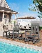 GarveeLife Poly Lumber Rocking Chair Outdoor Set of 4 - Image 7