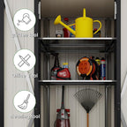 Devoko 28 Cuft Lockable Metal Storage Shed, Vertical Indoor Outdoor Tool Cabinet - Image 3