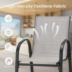 HOMREST Outdoor Bar Height Stools Set of 4, High Back Patio Chairs - Image 7