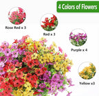 Artificial Flowers for Outdoor, Silk Flowers No Fade Fake Plastic Flowers Faux - Image 6