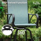 PHI VILLA Outdoor Bar Stools Set of 6, Swivel Patio Bar Stools & Chairs - Image 4