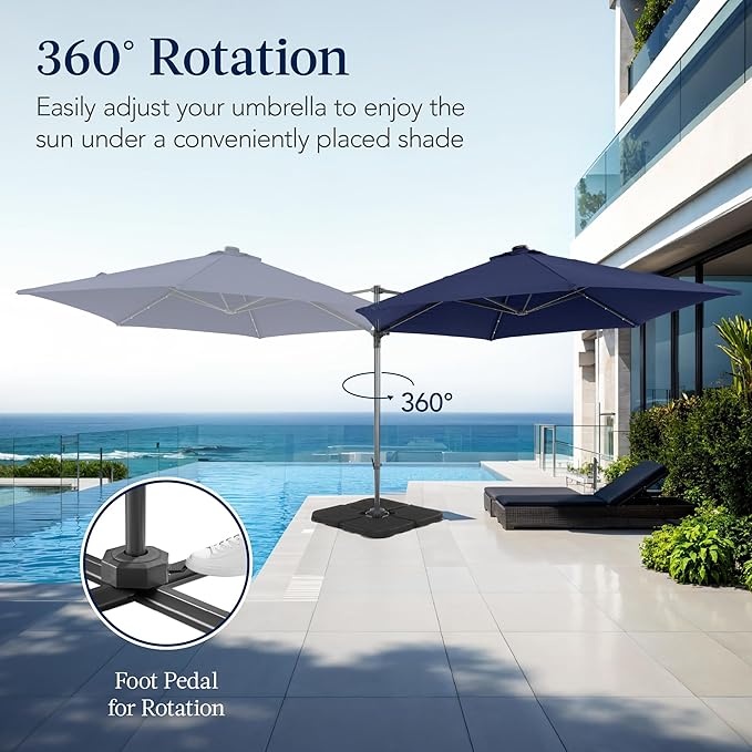 Best Choice Products 10ft Solar LED Offset Cantilever Hanging Market Patio - Image 3