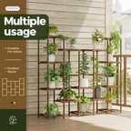 Bamworld Large Hanging Plant Stand Indoor Tall Plant Shelf Outdoor 14 Pots - Image 2