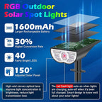 TOBUSA Solar Spot Lights Outdoor Waterproof, RGB Solar Color Changing Lights - Image 2