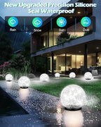 Coroor Garden Solar Ball Lights Outdoor Waterproof, 80 LED Cracked Glass Globe - Image 4