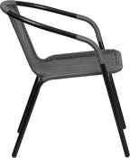 EMMA + OLIVER Set of 4 Modern Rattan Indoor/Outdoor Stack Chairs, Stacking - Image 8