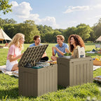 JUMMICO 31 Gallon Resin Deck Box Waterproof Indoor Outdoor Storage Boxes - Image 7