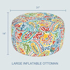 LVTXIII Indoor/Outdoor Extra Large Inflatable Ottoman Pouf D31 x H14 Inch - Image 3