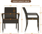 Yaheetech Set of 2 Stackable Outdoor Rattan Dining Chairs, All-Weather Armchair - Image 3